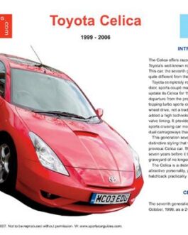 Toyota Celica Buyers Guide/ Owners Manual