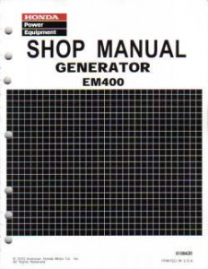 Honda EM400 Generator Shop Manual