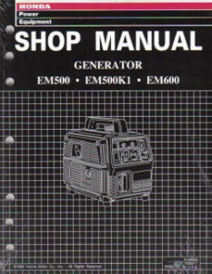Honda EM500 And EM600 Generator Shop Manual