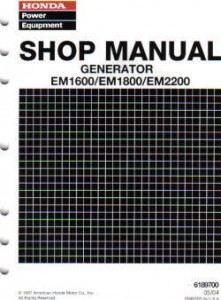 Honda EM1600 EM1800 And EM2200 Generator Shop Manual