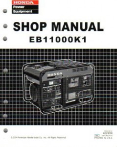 Honda EB11000K1 Generator Shop Manual