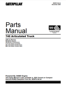 CaterpillarCAT740ArticulatedTruckPartsCatalogManualAXM1