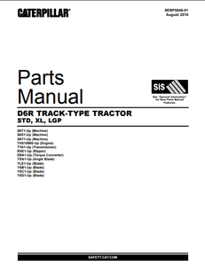 CaterpillarCATD6RTrack TypeTractor STD XL LGP PartsCatalogManualS6T1 UP S6X1 UP S6Y1