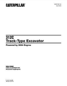 CaterpillarCat312CTrackTypeExcavatorPartscatalogManualCAE1