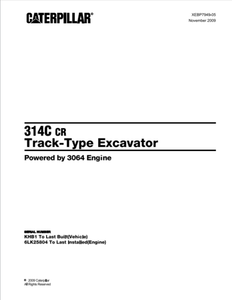 CaterpillarCat314CCRTrackTypeExcavatorPartsCatalogManualKHB1