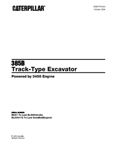 CaterpillarCat385BTrackTypeExcavatorPartsCatalogManualBKX1