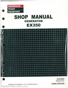 Honda EX350 Generator Shop Manual