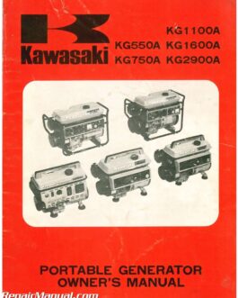 Used Kawasaki KG550A KG750A KG1100A KG1600A KG2900A Portable Generator Owners Manual