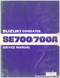 Suzuki SE700 SE700A Generator Service Manual