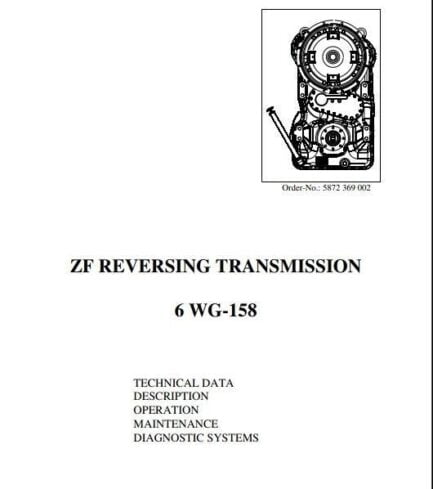 ZF China Reversing Transmission 6WG 158 Techical Data