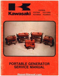 Kawasaki KG550A KG750A KG1100A KG1600A KG2900A Portable Generator Service Manual