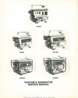 Kawasaki KG550A KG750A KG1100A KG1600A KG2900A Portable Generator Service Manual