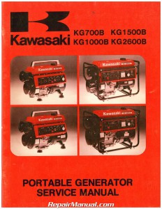 Kawasaki KG700B KG1500B KG1000B KG2600B Portable Generator Service Manual