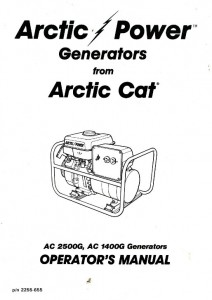 Arctic Cat 1400G 2500G Generator Owners Manual