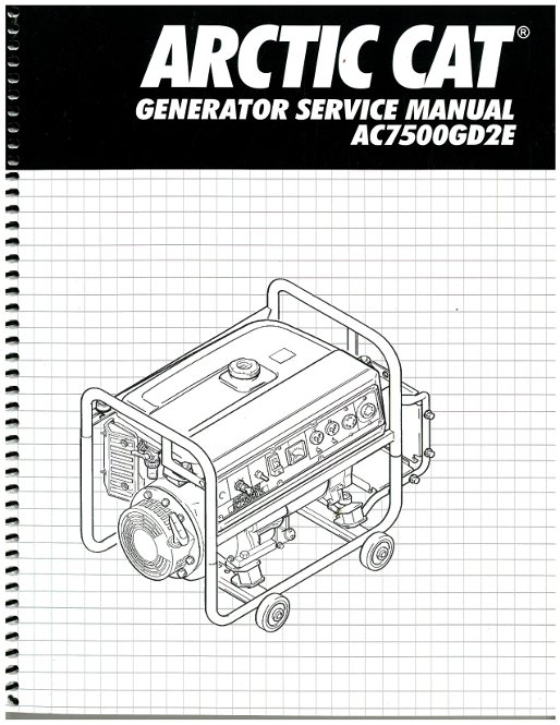 official arctic cat ac7500gd2e generator shop manual 2256 332t
