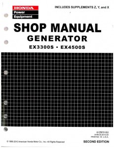 Honda EX3300S And EX4500S Generator Shop Manual