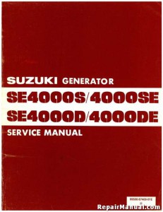 Suzuki SE4000S SE4000D Generator Service Manual
